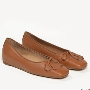 M.Gemi Dana Square Toe Ballet Flat Tan Nappa size 9 or 40
